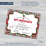 Christmas Gift Certificates Templates, Editable Gift from Santa, Last Minute Stocking Stuffer, Elf Goodbye Bye Letter, Elf Printable INSTANT