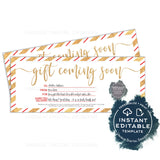 Editable Gift Certificate, Christmas Printable Gift Voucher, Mail Delayed Delivery Late Package, Shipping Soon Last Minute Gift Card INSTANT