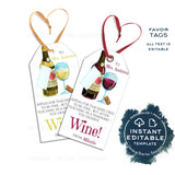 Teacher Appreciation Gift, Editable Wine Tag Template, Apples and Wine Pandemic Teacher Thank You, Wine Label, Digital Printable INSTANT