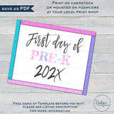 Editable Back to School First Day of School Sign Photo Prop, 1st Day Back to School Poster School Chalkboard Sign Any Grade Digital INSTANT