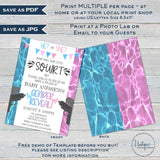 Editable Little Squirt Gender Reveal Invitation, Water Gun He or She Summer Pool Party, What will Baby Be Baby Shower Printable INSTANT