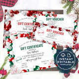 Gift Certificate Template, Editable Gift Certificate from Santa, Custom Elf Goodbye Letter, Last Minute Christmas Elf Printable, diy INSTANT